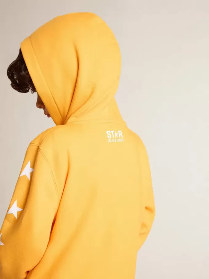 Oranje sweatshirt voor jongens met ritssluiting