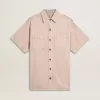 Oversized roze geverfd denim shirt voor dames