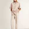 Oversized roze geverfd denim shirt voor dames