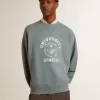 Oversized sweatshirt in babyblauw met distressed afwerking