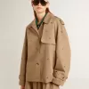 Oversized trenchcoat voor dames met kristallen