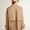 Oversized trenchcoat voor dames met kristallen