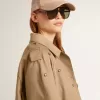 Oversized trenchcoat voor dames met kristallen