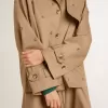Oversized trenchcoat voor dames met kristallen
