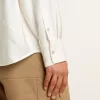 Oversized wit herenoverhemd met verticale strepen