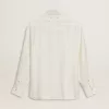 Oversized wit herenoverhemd met verticale strepen