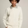 Papyrus wit Denise Star Collection sweatshirt met ritssluiting en kristallen kraag