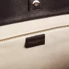 Pasadena-tas in zwart gehamerd leer met gouden logo op de voorkant