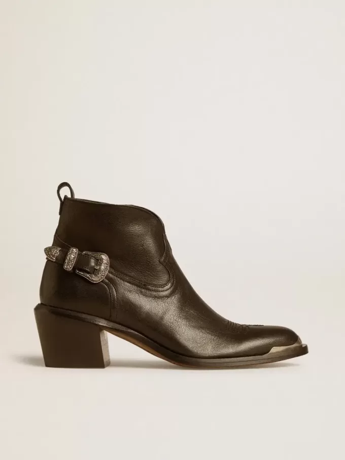 Patty enkellaarsjes van zwart leer