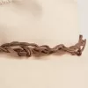 Pergamentkleurige fedora-hoed met leren band