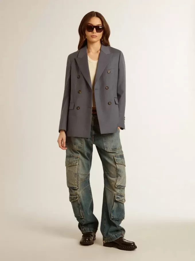 Pergamentkleurige mouwloze top