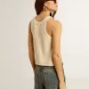 Pergamentkleurige mouwloze top