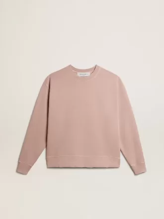 Poederroze sweatshirt met omgekeerd logo op de achterkant – Jersey Capsule