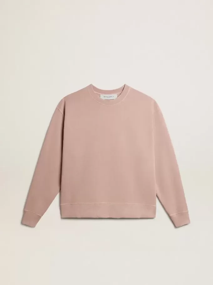 Poederroze sweatshirt met omgekeerd logo op de achterkant – Jersey Capsule