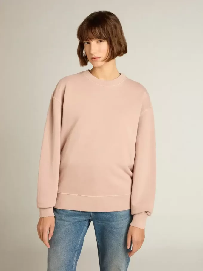 Poederroze sweatshirt met omgekeerd logo op de achterkant – Jersey Capsule