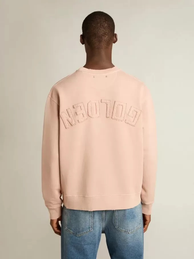 Poederroze sweatshirt met omgekeerd logo op de achterkant – Jersey Capsule