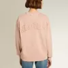 Poederroze sweatshirt met omgekeerd logo op de achterkant – Jersey Capsule