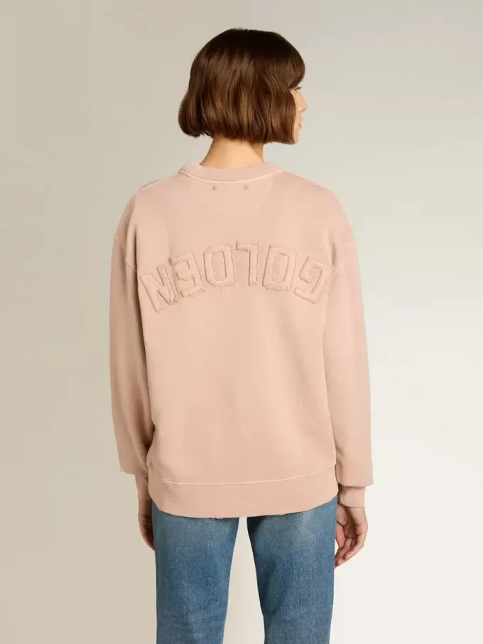 Poederroze sweatshirt met omgekeerd logo op de achterkant – Jersey Capsule