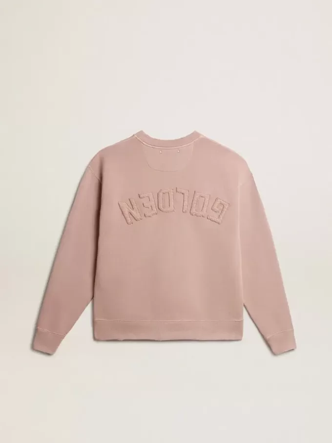 Poederroze sweatshirt met omgekeerd logo op de achterkant – Jersey Capsule
