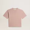 Poederroze T-shirt met omgekeerd logo op de achterkant – Jersey Capsule
