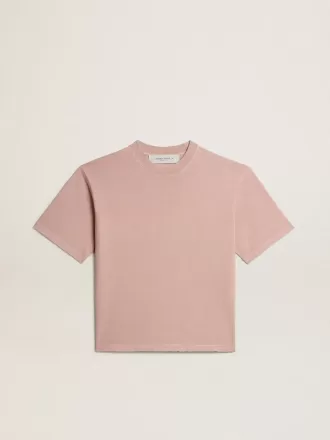 Poederroze T-shirt met omgekeerd logo op de achterkant – Jersey Capsule