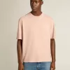 Poederroze T-shirt met omgekeerd logo op de achterkant – Jersey Capsule