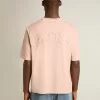 Poederroze T-shirt met omgekeerd logo op de achterkant – Jersey Capsule