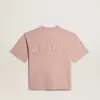 Poederroze T-shirt met omgekeerd logo op de achterkant – Jersey Capsule