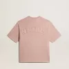 Poederroze T-shirt met omgekeerd logo op de achterkant – Jersey Capsule