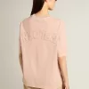 Poederroze T-shirt met omgekeerd logo op de achterkant – Jersey Capsule