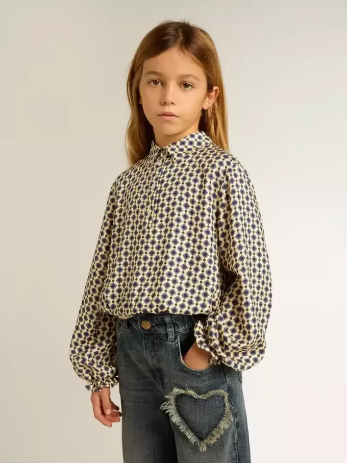 Polo voor meisjes met geometrische print