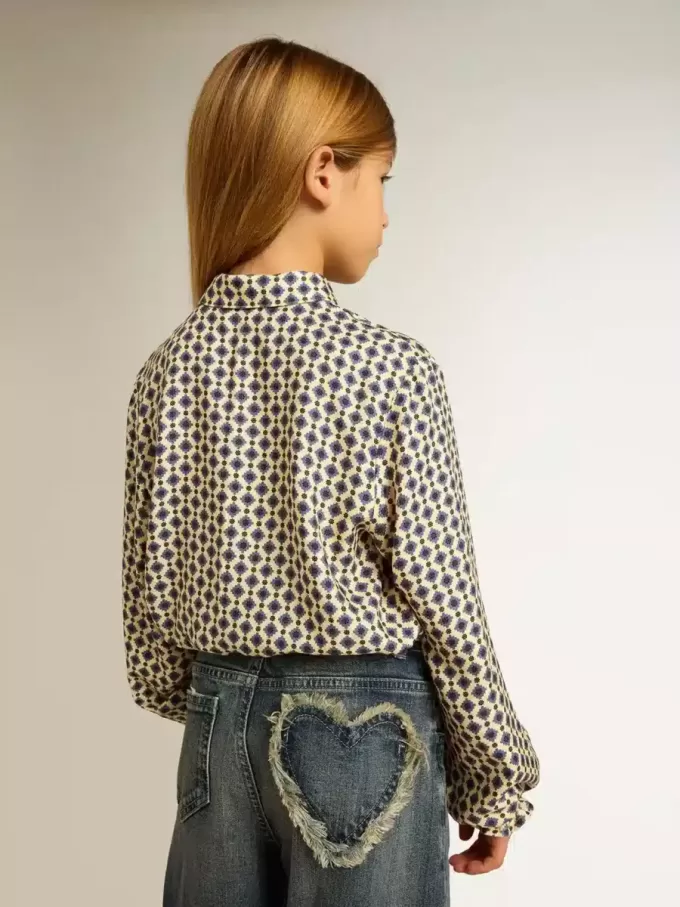 Polo voor meisjes met geometrische print