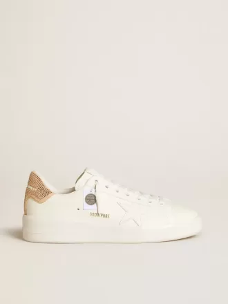 Purestar met leren ster en suède hielstuk met Swarovski-kristallen