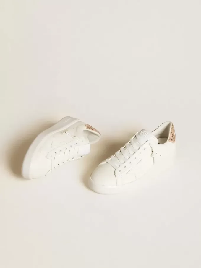 Purestar met leren ster en suède hielstuk met Swarovski-kristallen