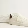 Purestar met witte ster en bordeauxrode hielband met hagedisprint