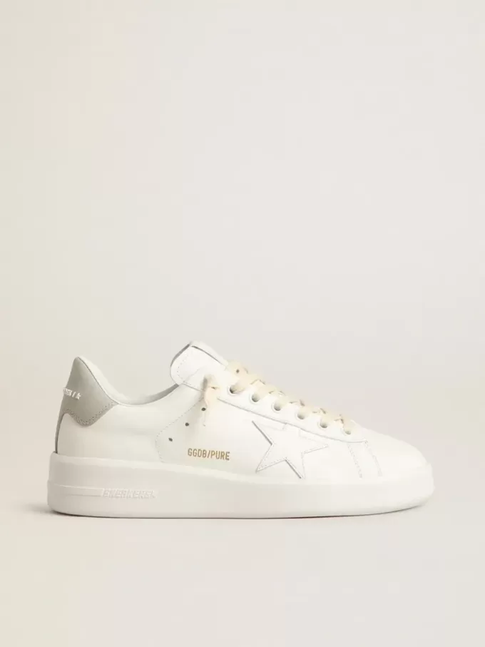 Purestar met witte ster en grijze leren hielband