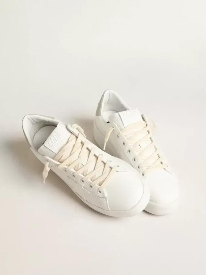 Purestar met witte ster en grijze leren hielband