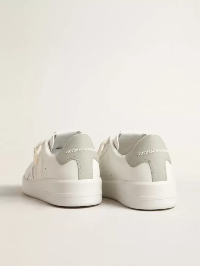 Purestar met witte ster en grijze leren hielband