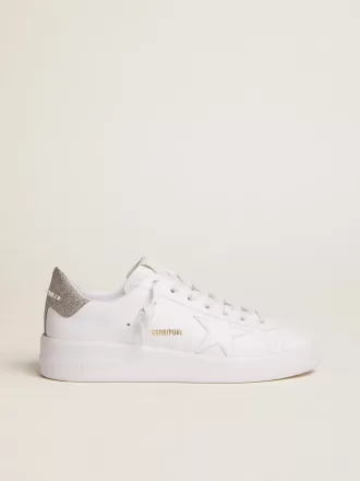 Purestar sneakers voor dames met glinsterende zilveren hielband