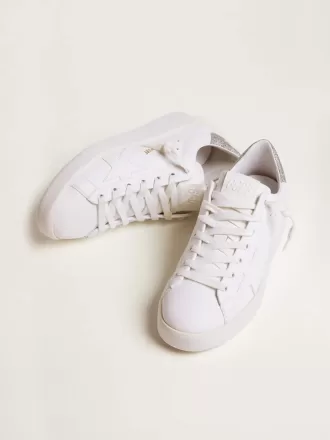 Purestar sneakers voor dames met glinsterende zilveren hielband