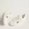 Purestar voor dames in wit leer met zilveren Swarovski-kristallen ster