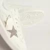 Purestar voor dames in wit leer met zilveren Swarovski-kristallen ster