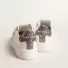 Purestar voor dames met witte leren ster en antraciet glitter hielbandje