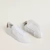 Purestar voor dames met witte leren ster en bruine kristallen hielband