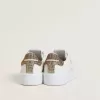 Purestar voor dames met witte leren ster en bruine kristallen hielband