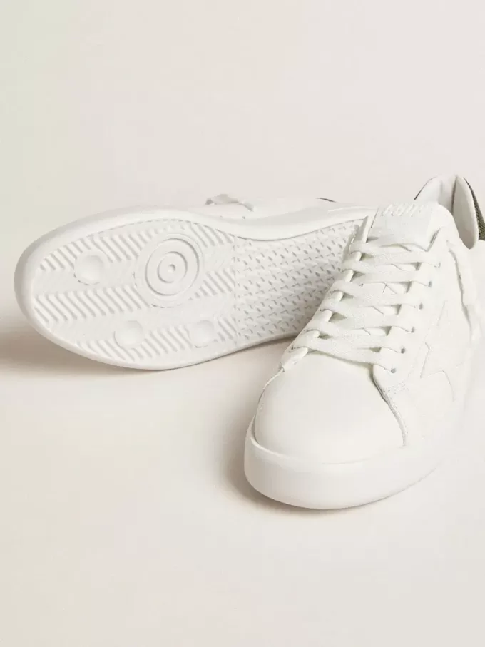 Purestar voor heren met witte leren ster en donkergroene hielband