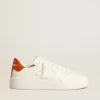Purestar voor heren met witte leren ster en oranje hielstuk