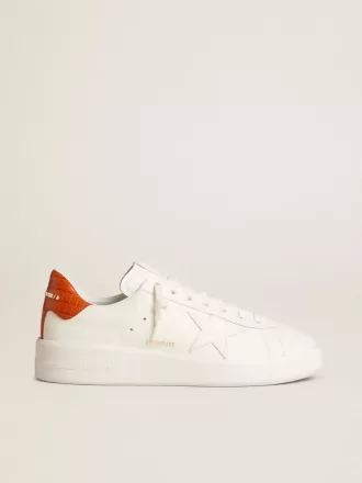Purestar voor heren met witte leren ster en oranje hielstuk