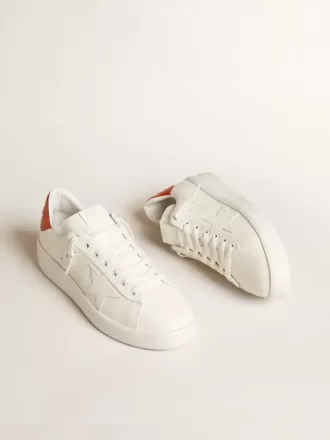 Purestar voor heren met witte leren ster en oranje hielstuk