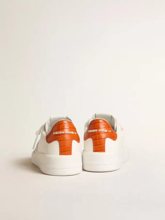Purestar voor heren met witte leren ster en oranje hielstuk